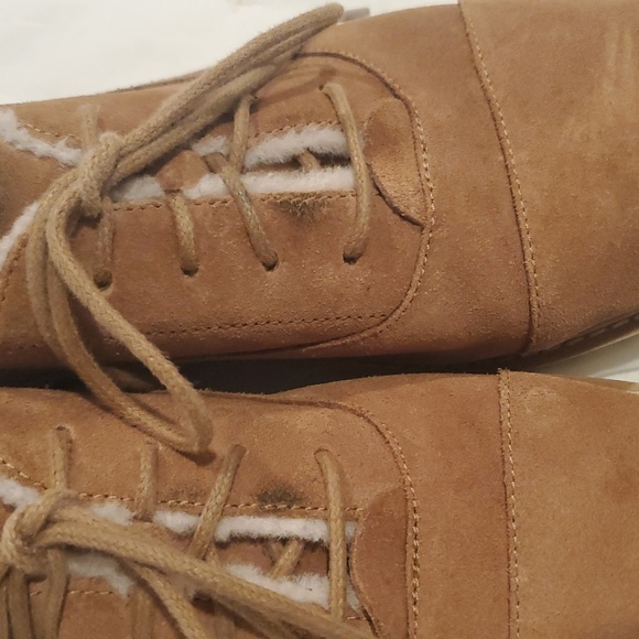 UGG JOHANNA SPILL SEAM OXFORDS platform Oxford shoes in chestnut suede - Picture 4 of 7